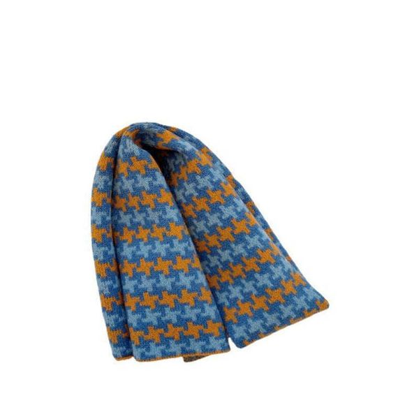 kids scarves children scarf baby ring boys girls accessories autumn winter keep warm print knitted wool cute b8953, Red;brown